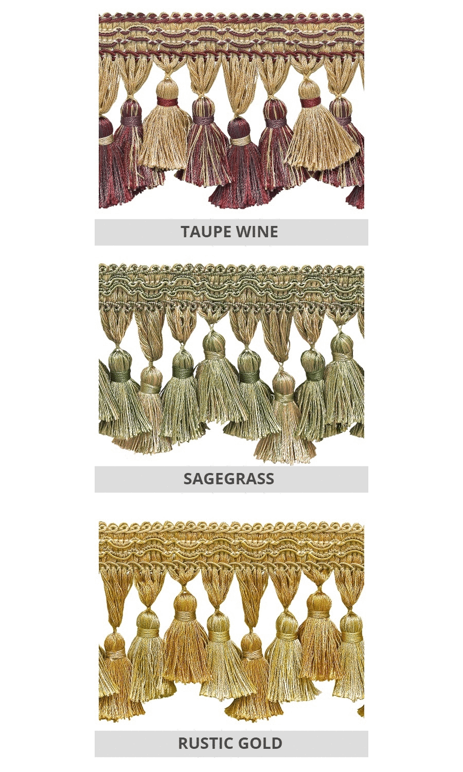 Window shades tassel trim border