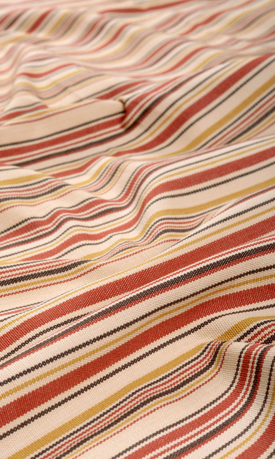 Striped Cotton Fabric Sample for Roman Blinds & Shades (Beige/ Coral Red)
