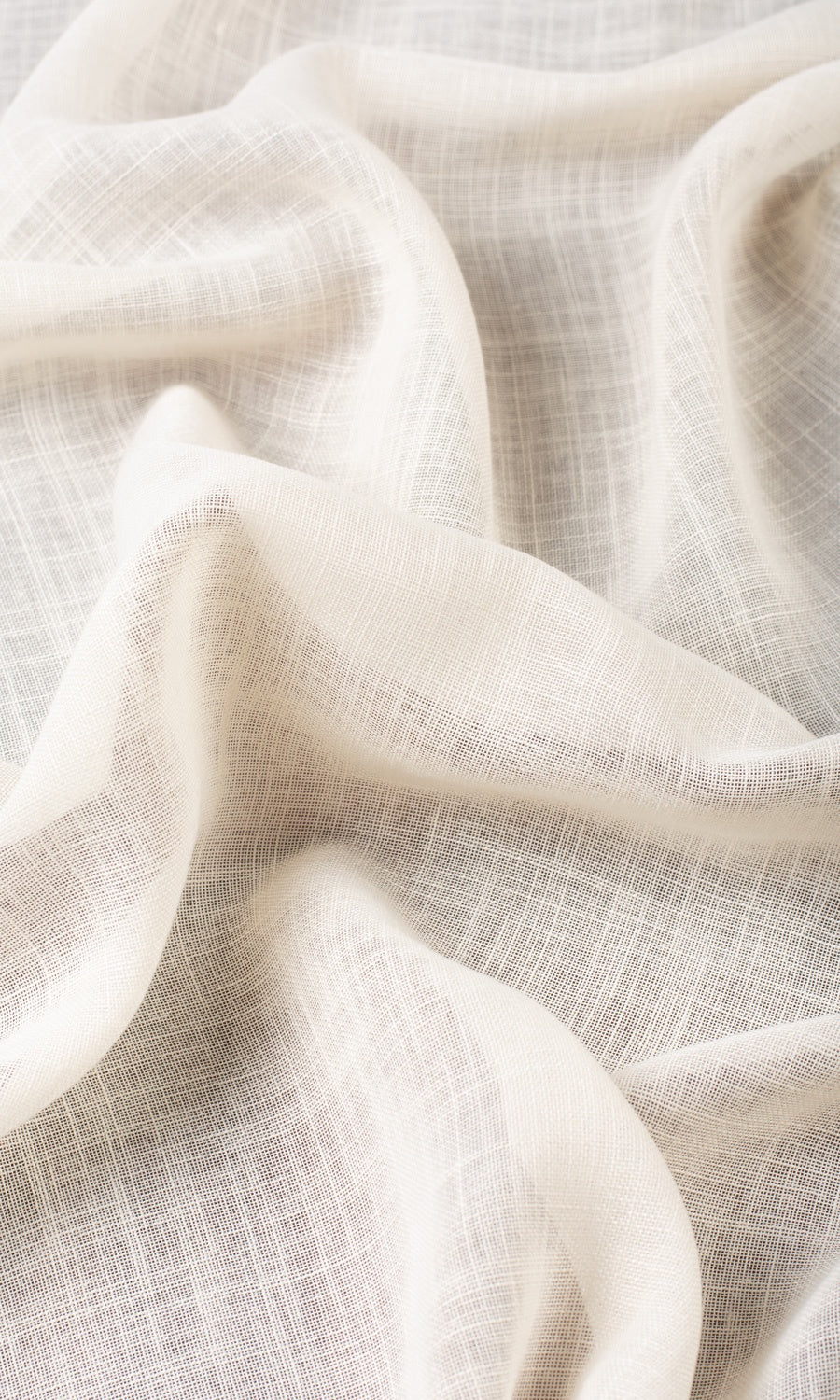Plain Sheer Home Textile Fabric Material Sample (Ivory/ Pale Beige)