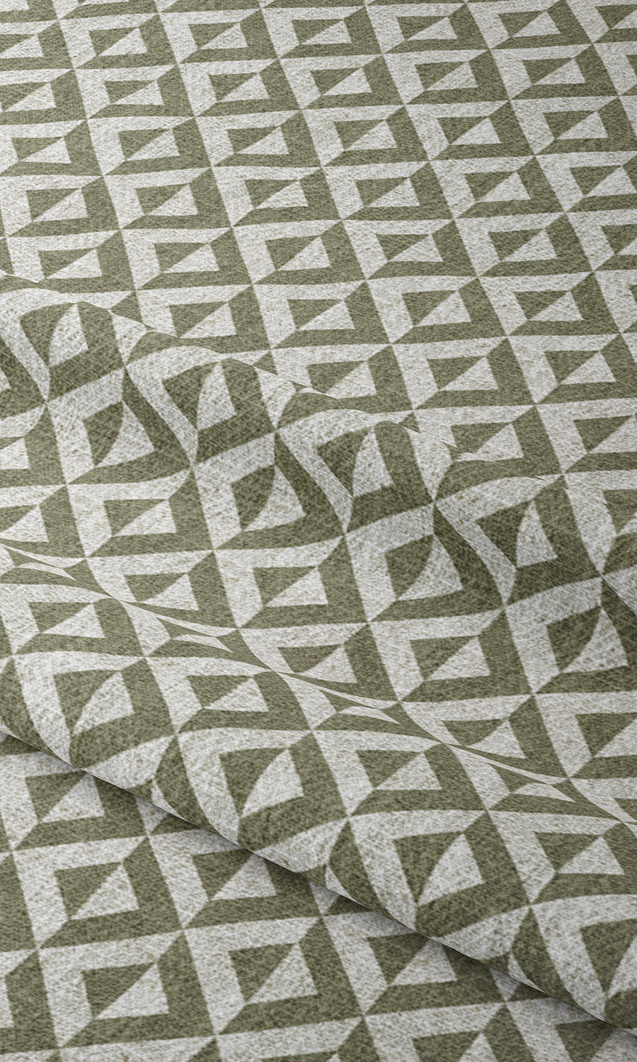 Geometric Print Blinds (Green/ White) for Living, Bedroom, Kitchen, Bathroom