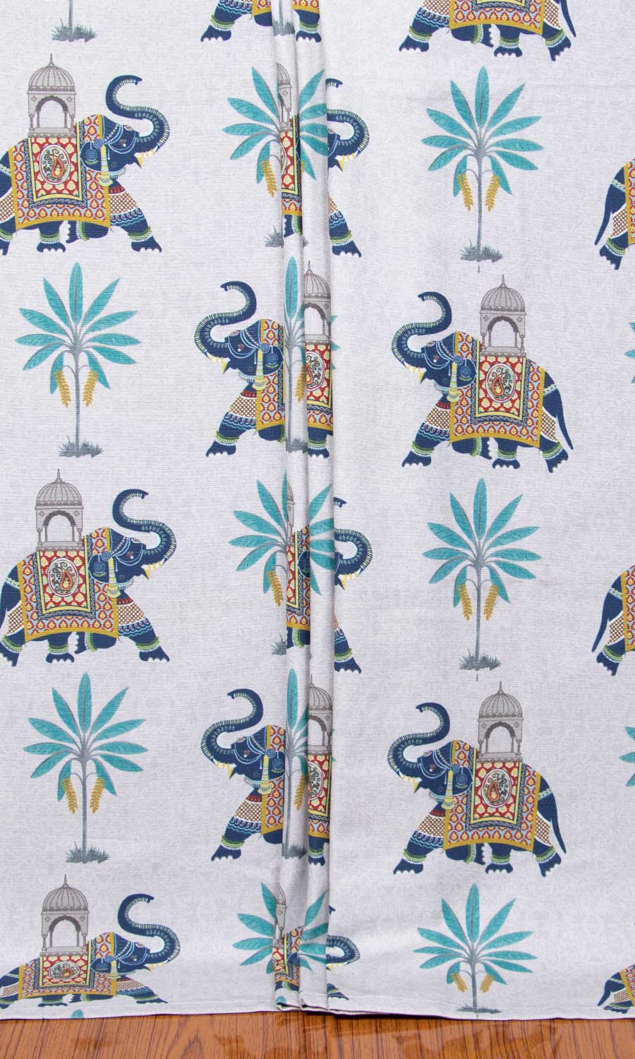 Printed Cotton Made-to-Measure Roman Blinds (Grey/ Blue)