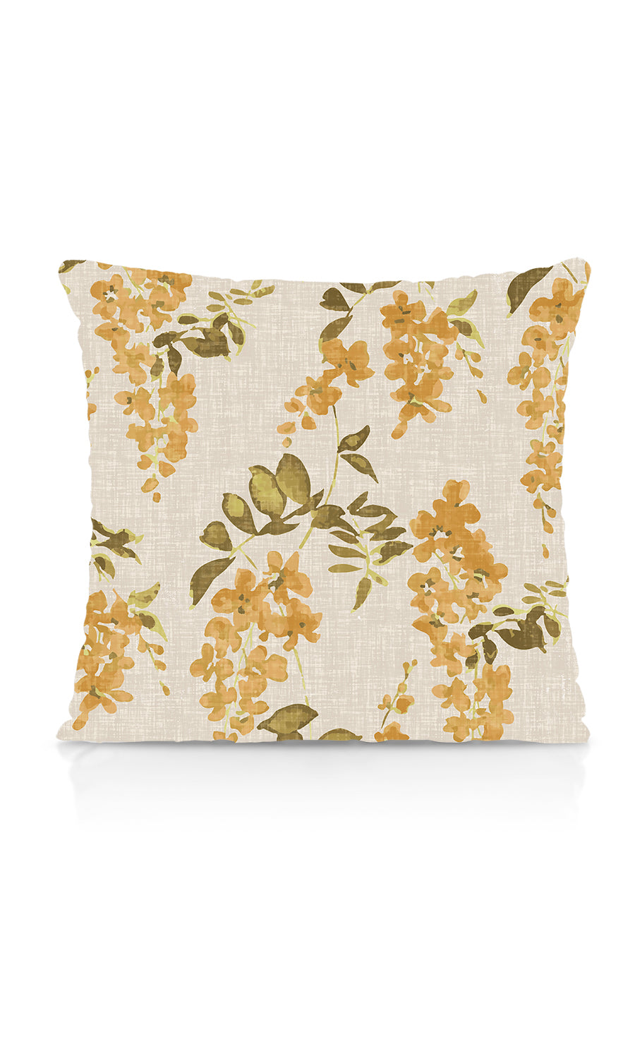 Dimout Floral Fabric Material By the Metre (Honey Yellow/ Grey)