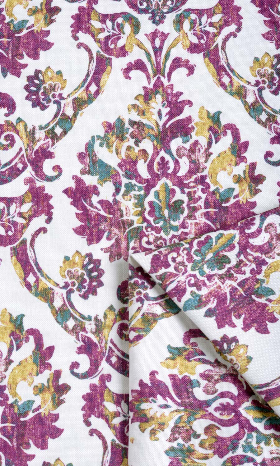 Damask Print Home Textile Fabric Material Sample (Pink/ Purple)