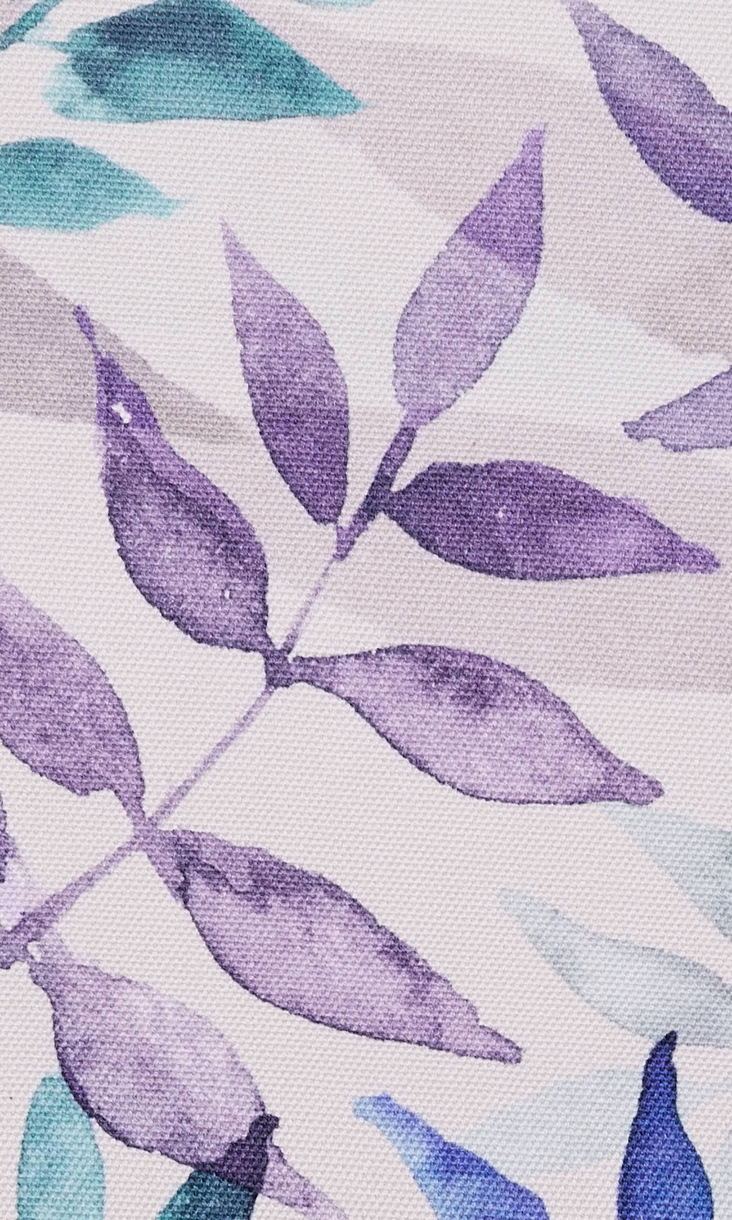 Floral Cotton Home Textile Fabric Material By the Metre (Purple/ Blue/ Gray)