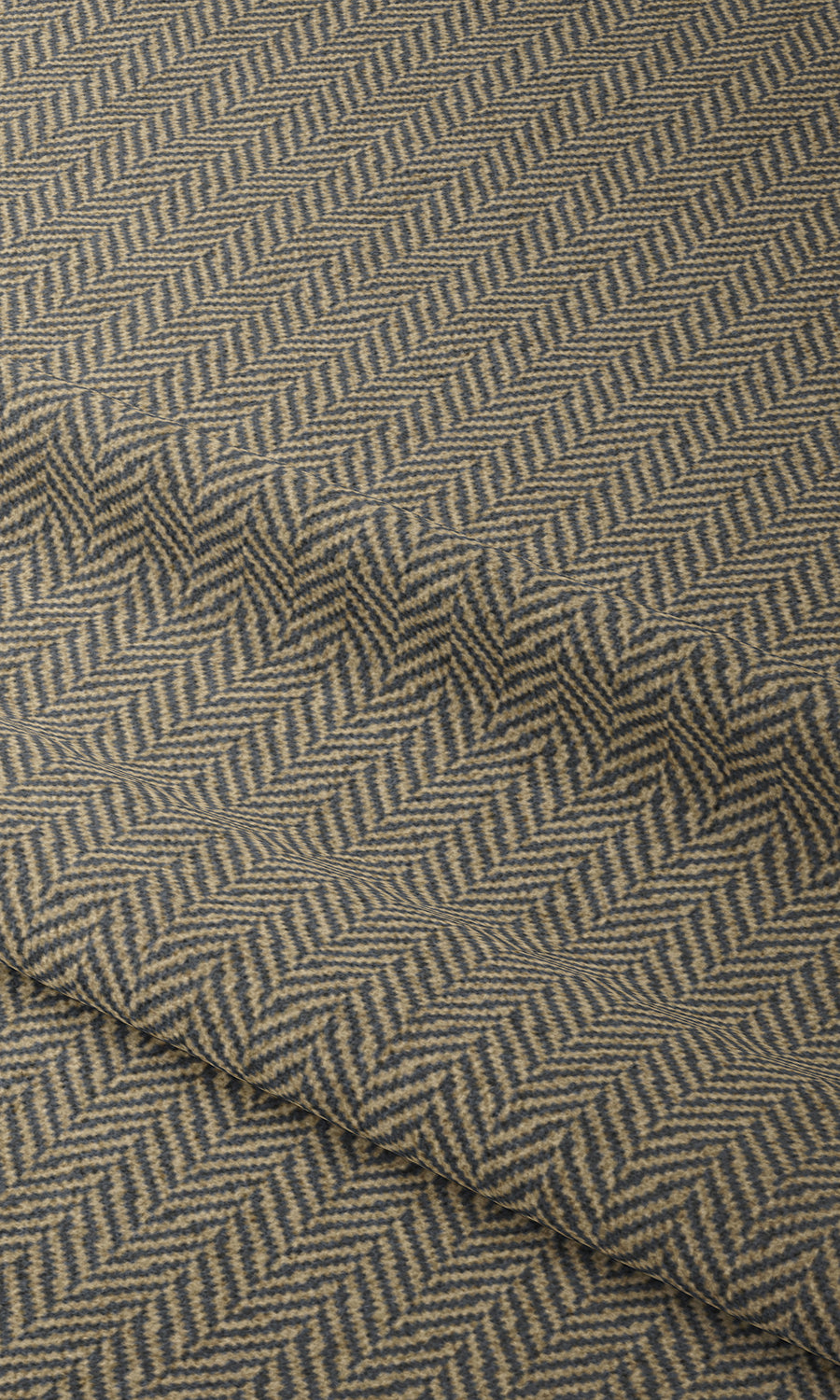 Herringbone Textured Home Textile Fabric Material Sample (Warm Grey/ Brown)