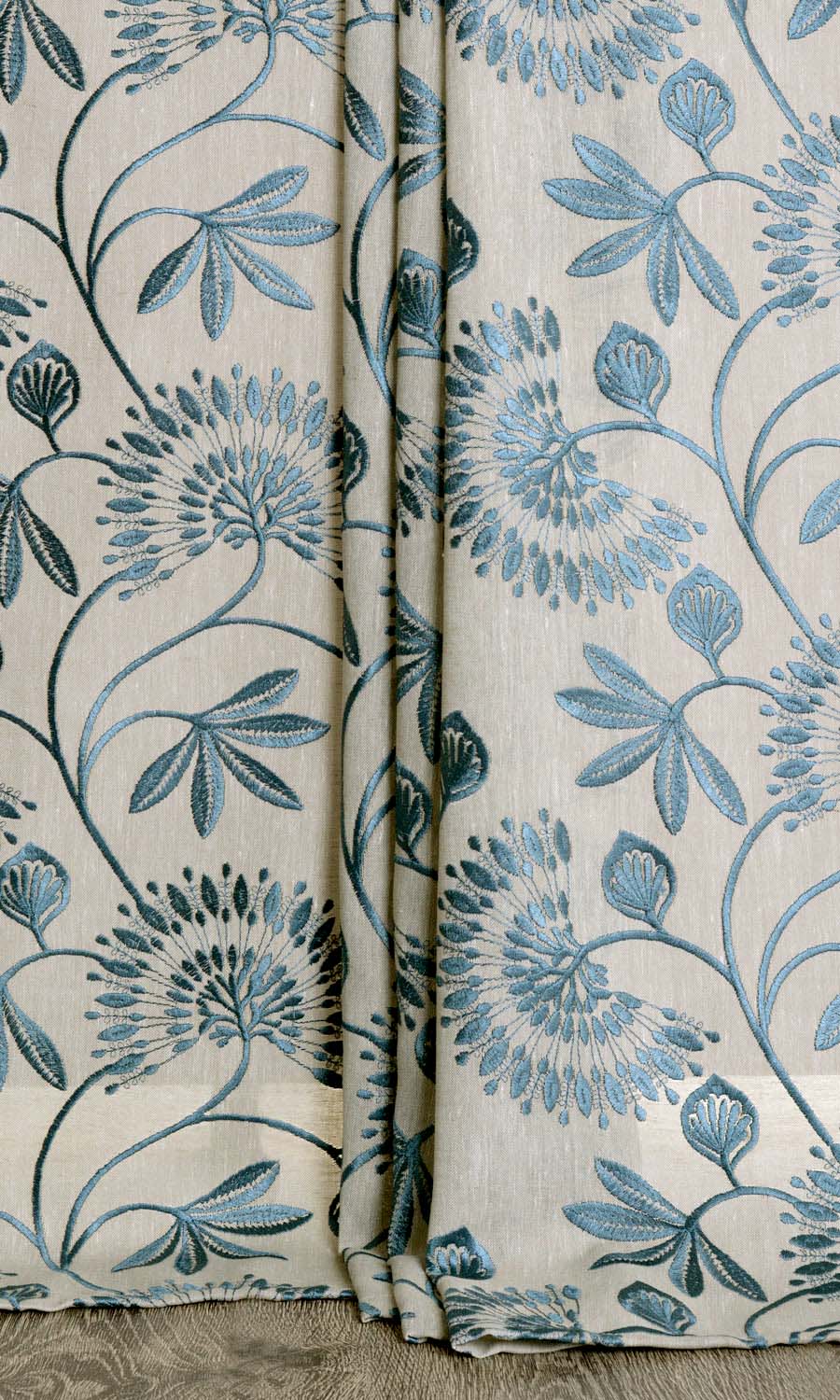 Semi-Sheer Roman Shades (Beige/ Teal) for Living, Bedroom, Kitchen, Bathroom