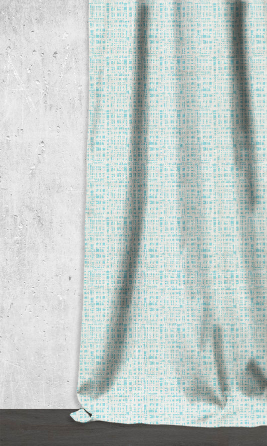 Abstract Print Home Décor Fabric Sample (White/ Blue)