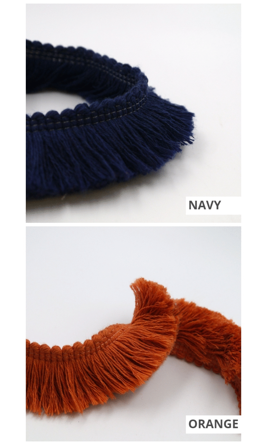 Tassel fringe trim with window blinds