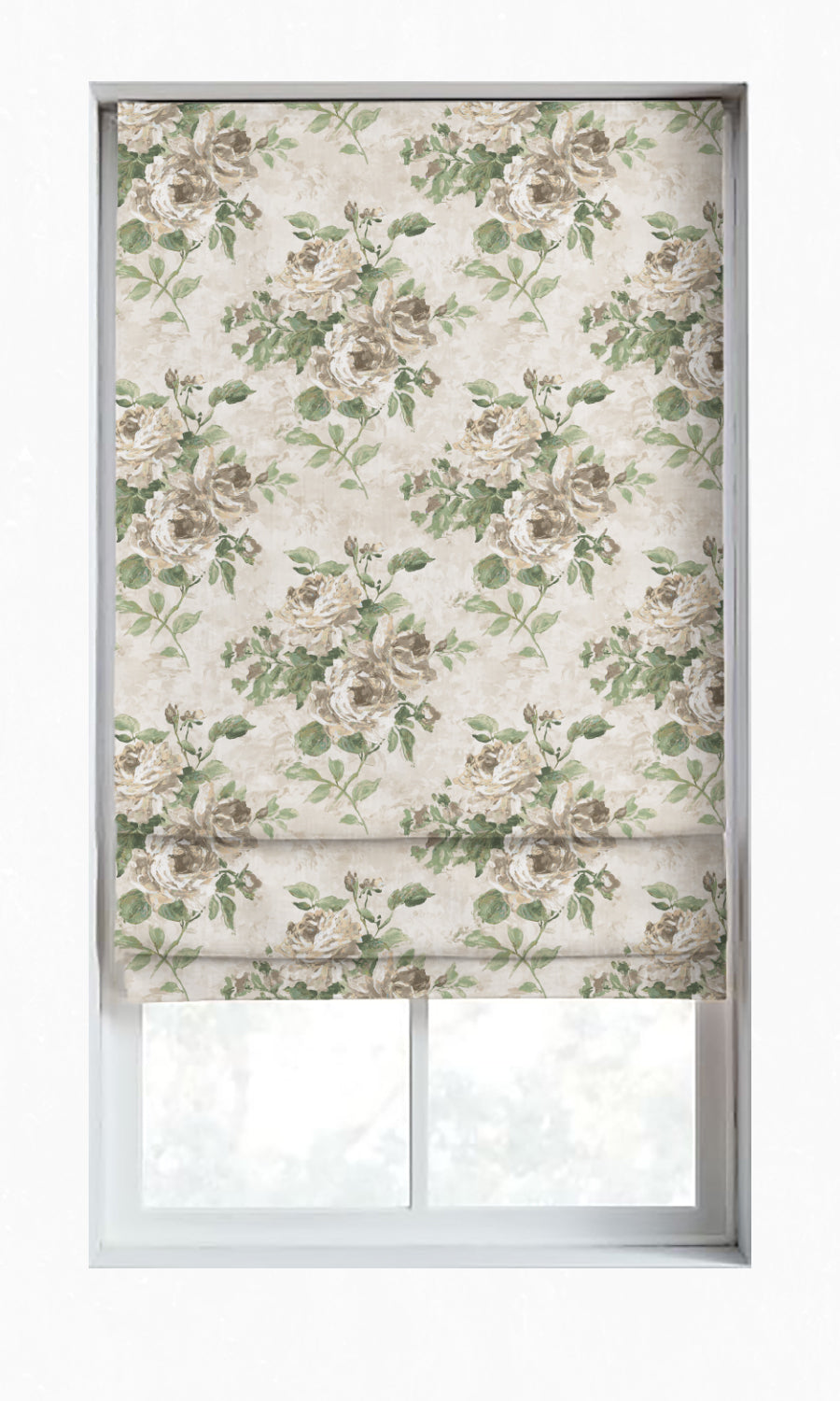 Dimout Floral Shades (Green/ Grey) for Living, Bedroom, Kitchen, Bathroom
