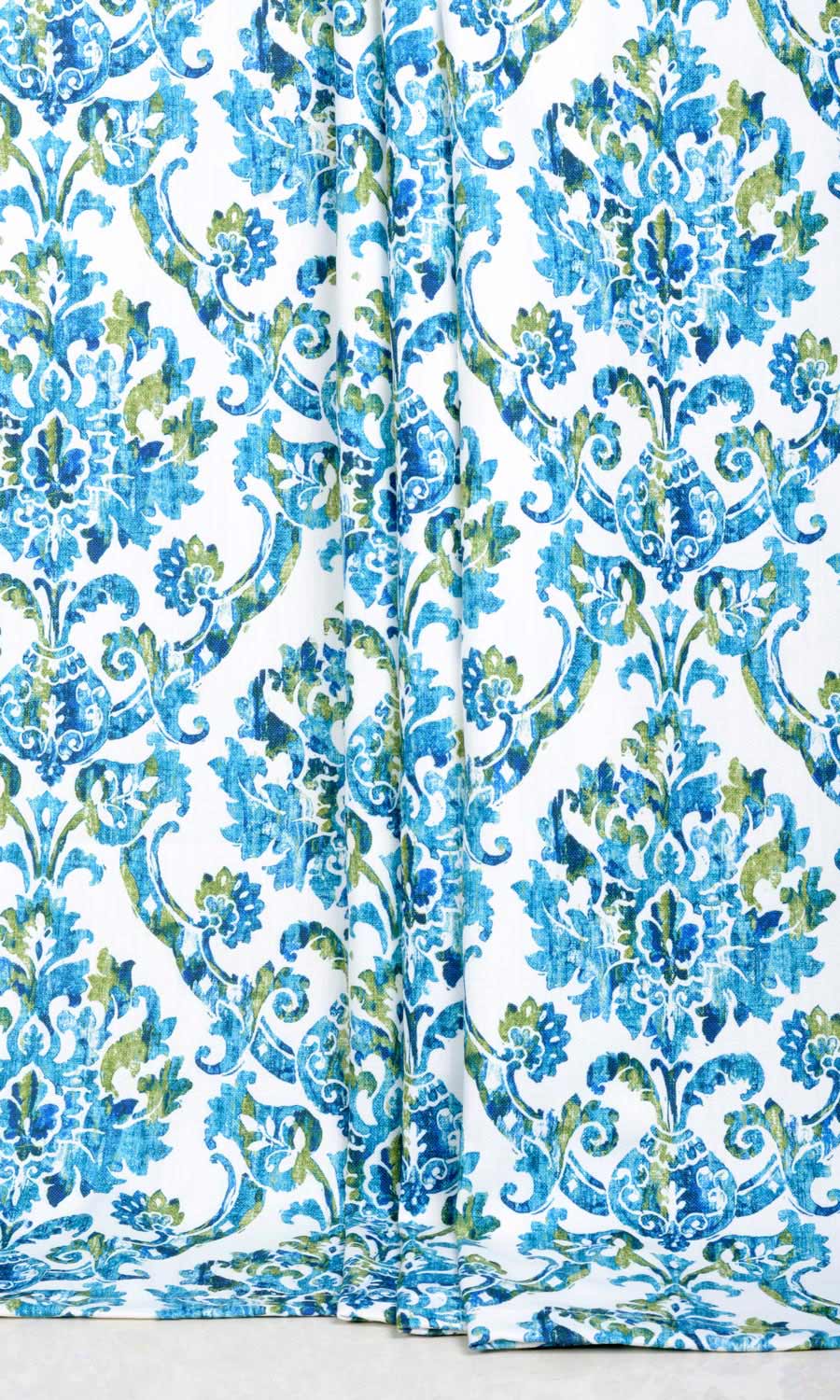 Damask Print Blinds (Blue/ Green) for Living, Bedroom, Kitchen, Bathroom