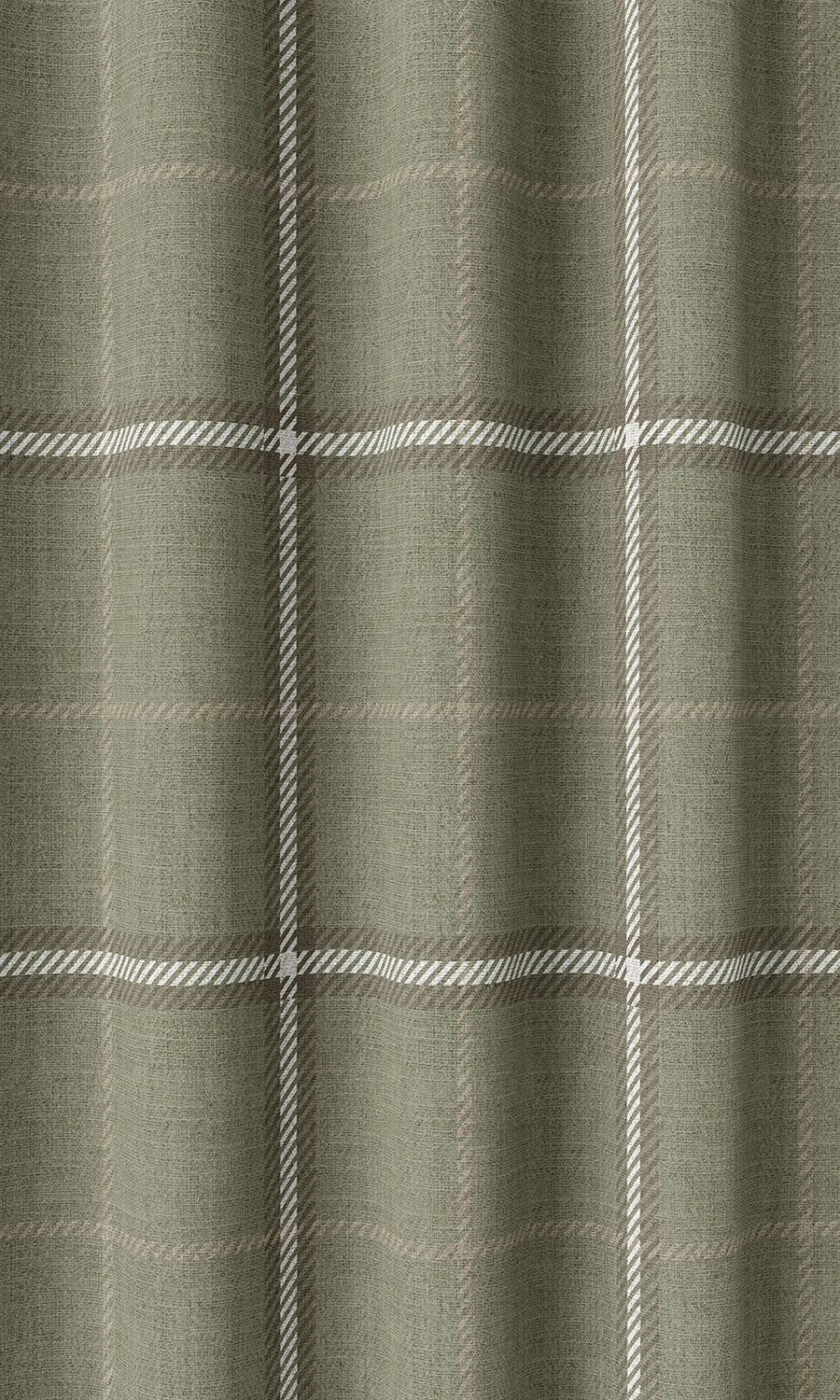 Check Patterned Home Décor Fabric By the Metre (Olive Green)