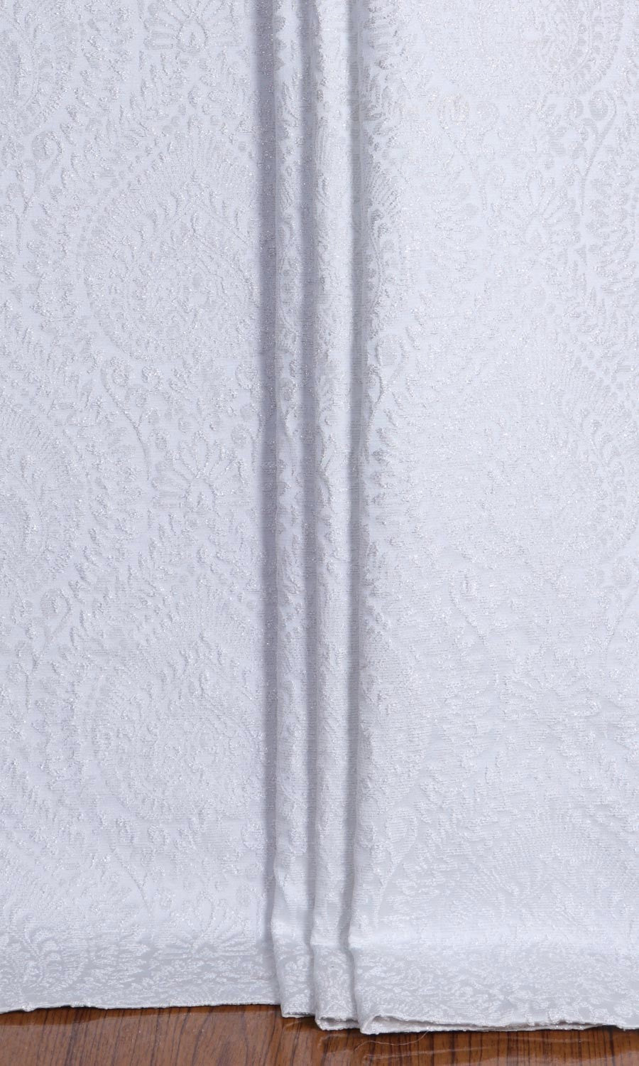 Textured Floral Flat, Plain, Fake, Faux, European Relaxed Roman Blinds (White)