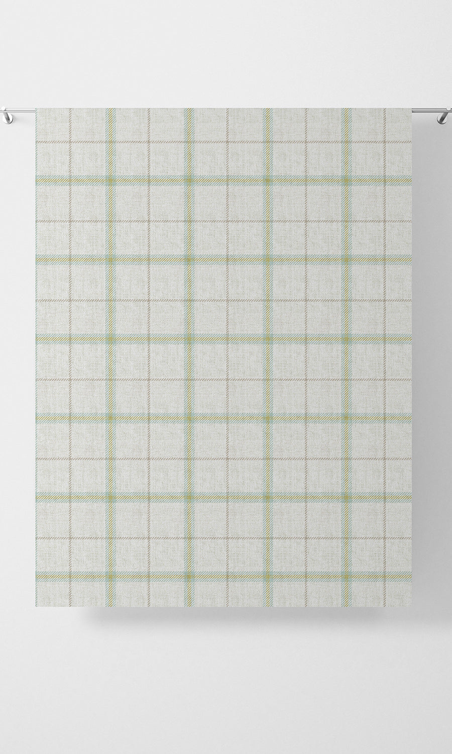 Check Print Free Fabric Material Sample (White/ Blue/ Green)