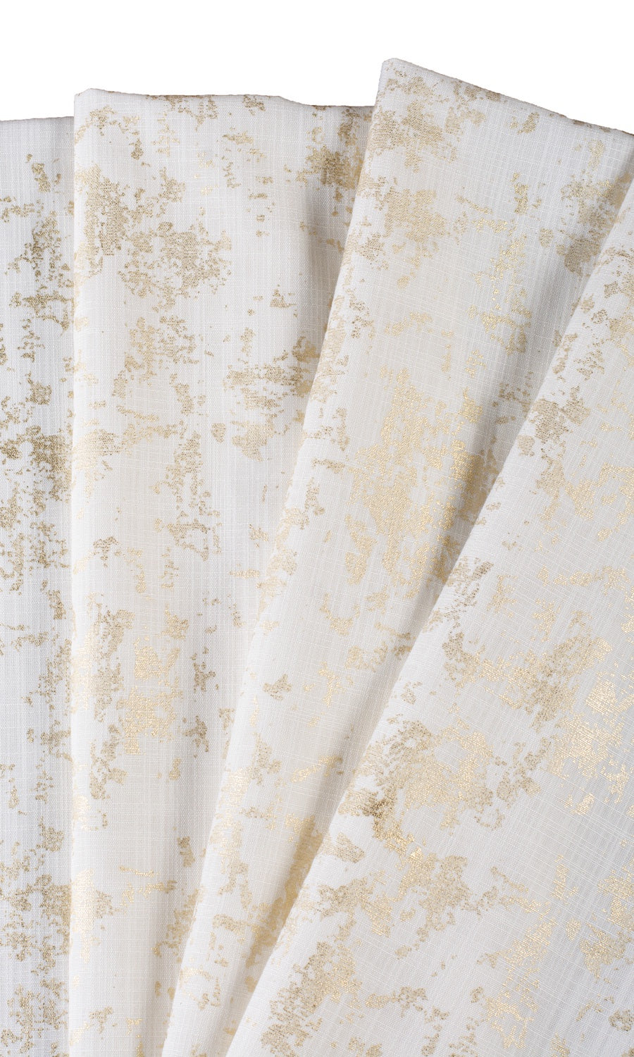 Metallic Abstract Print Home Textile Fabric Material By the Metre (Cream/ Golden)