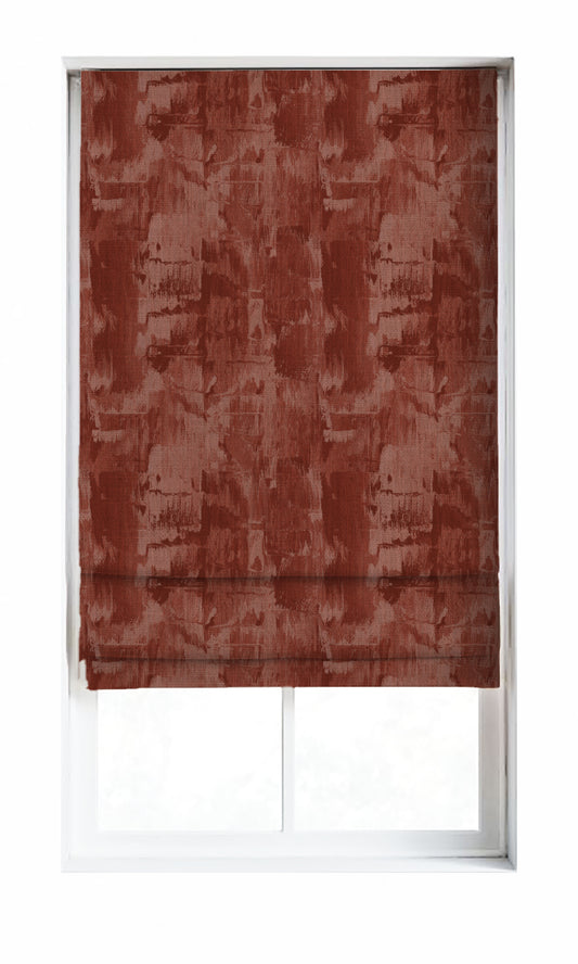 Watercolor Effect Striped Roman Blinds (Red)
