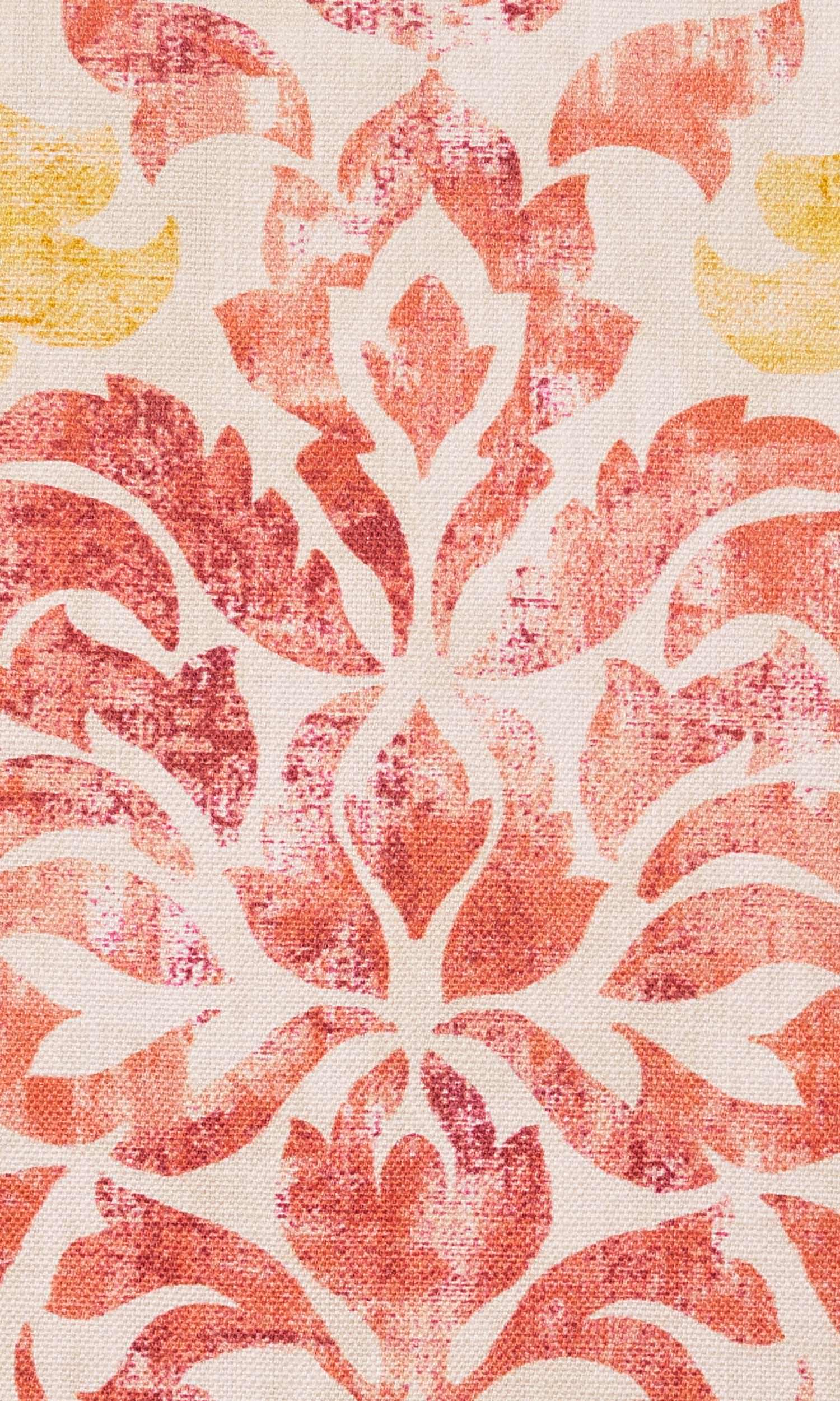 Printed Home Textile Fabric Material Sample (Red/ Yellow)