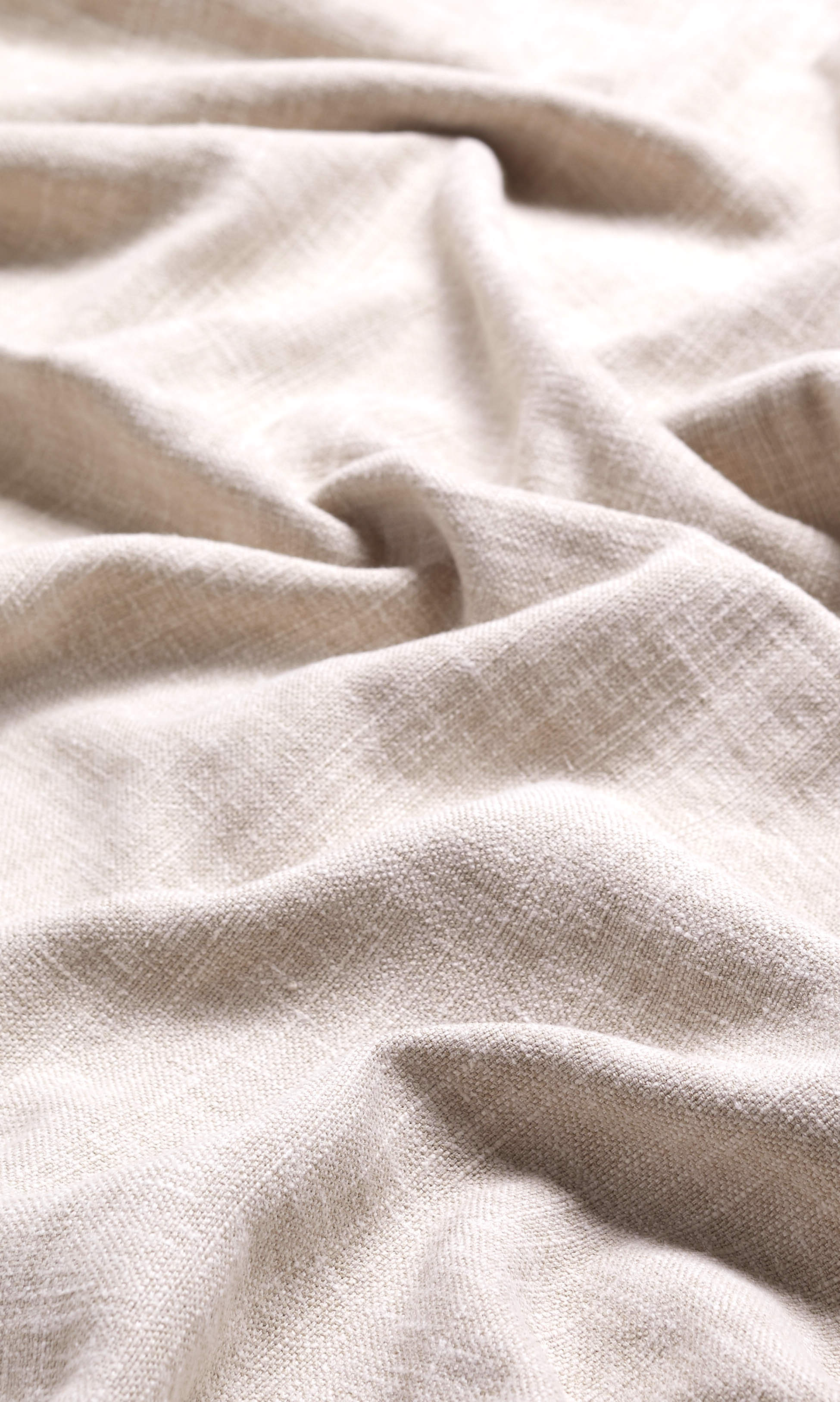 Linen-Cotton Blend  Home Textile Fabric Material Sample (Cream/ Beige)