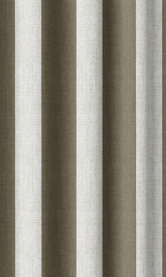 Striped Home Décor Fabric By the Metre (Cedar Brown/ White)