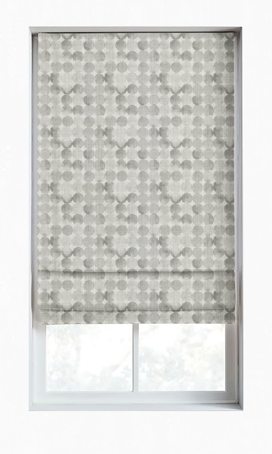 Polka Dot Window Treatments Fabric By the Metre (Pewter Grey/ White)