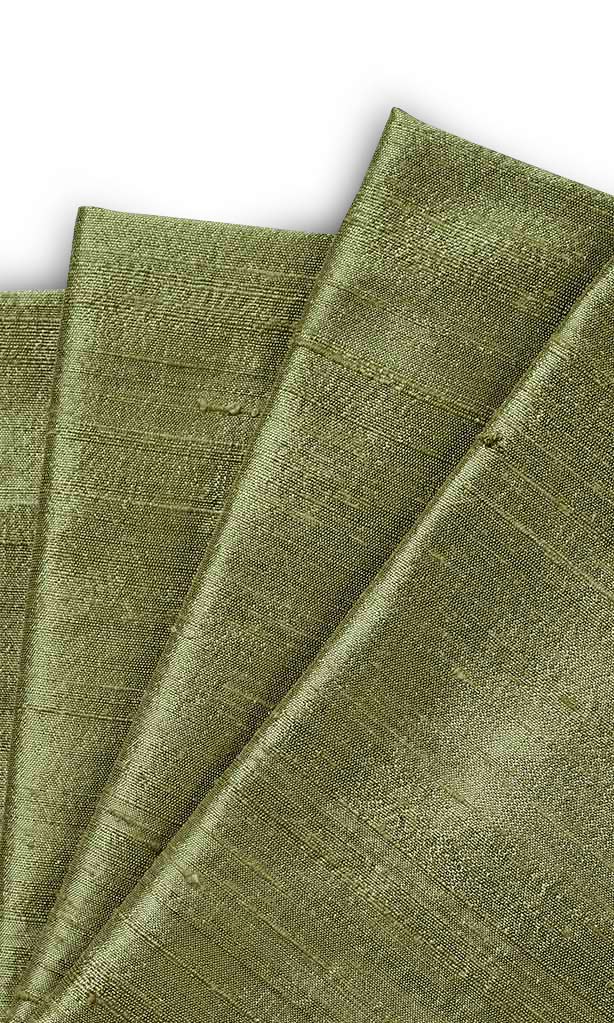 Dupioni Silk Window Treatments Fabric By the Metre (Moss Green)