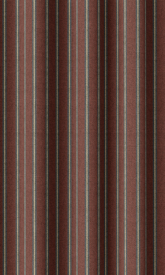 Striped Home Textile Fabric Material Sample (Red & Grey)