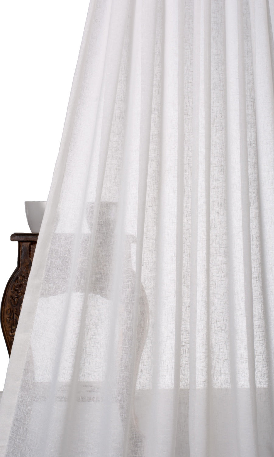 Textured Sheer Flat, Plain, Fake, Faux, European Relaxed Roman Blinds (White)