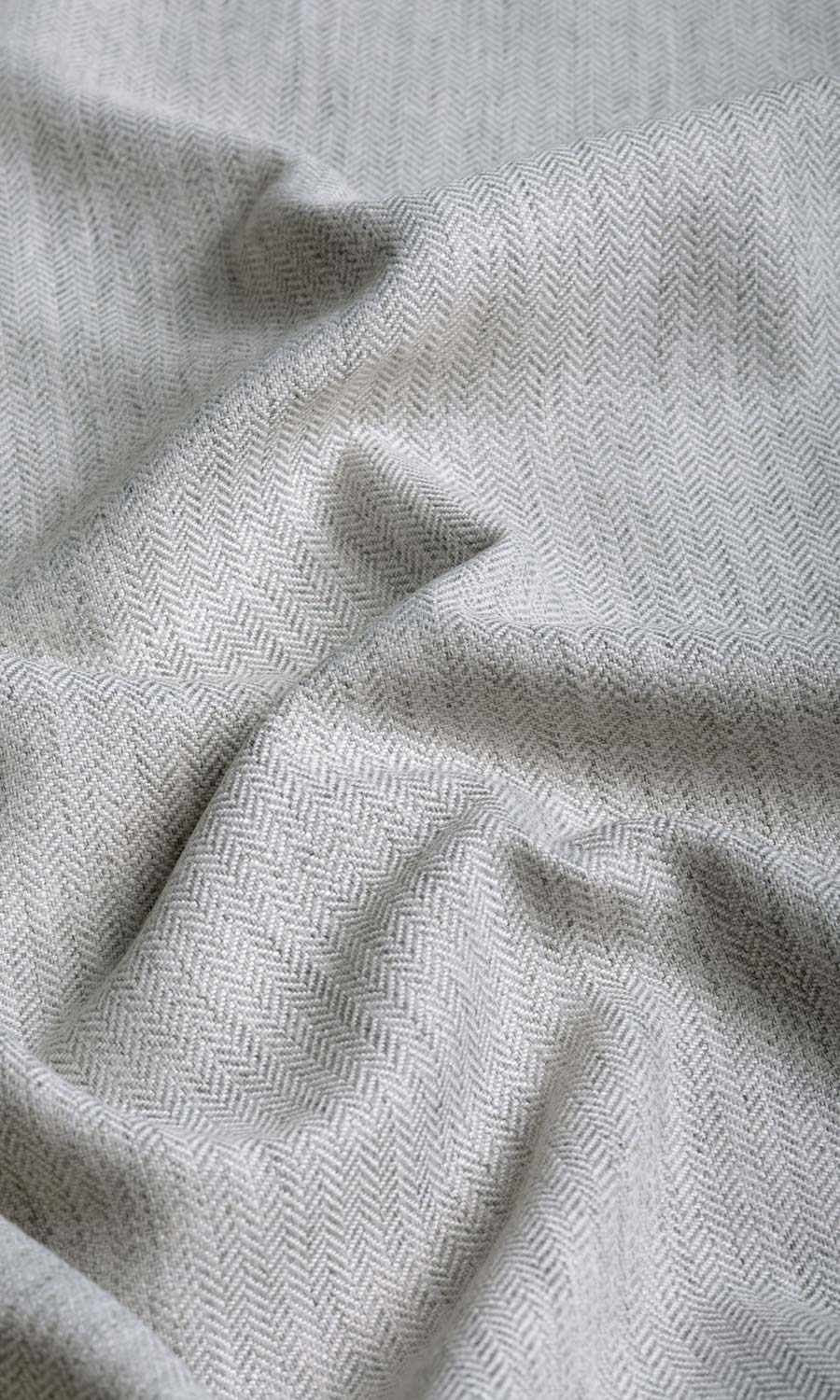 Herringbone Textured Fabric Sample for Roman Blinds & Shades (Smoke White)