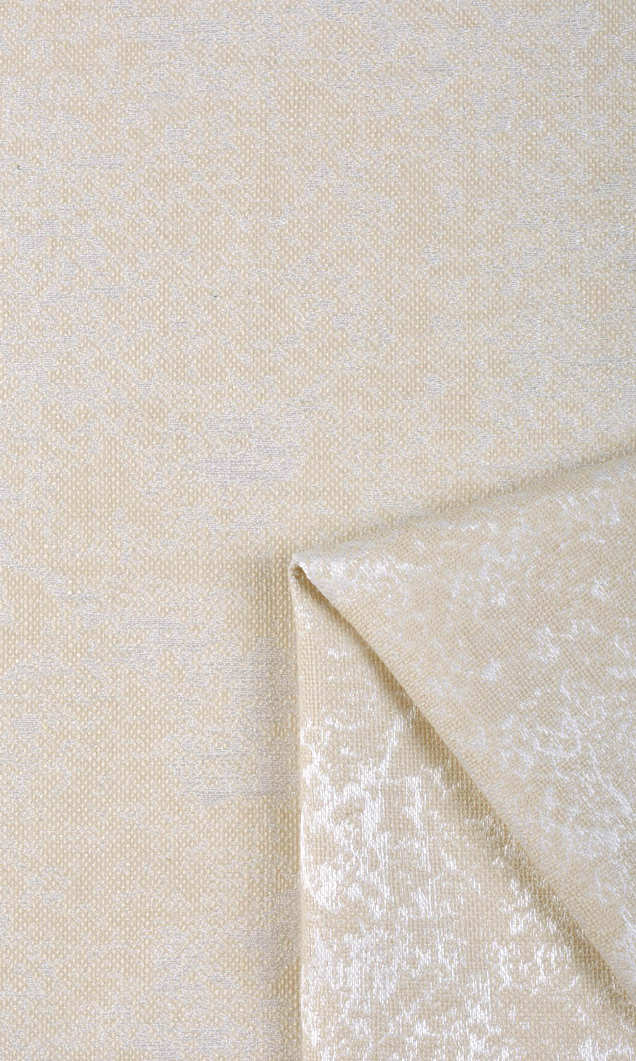 Abstract Patterned Fabric By the Metre for Roman Blinds & Shades (White/ Ivory/ Beige)