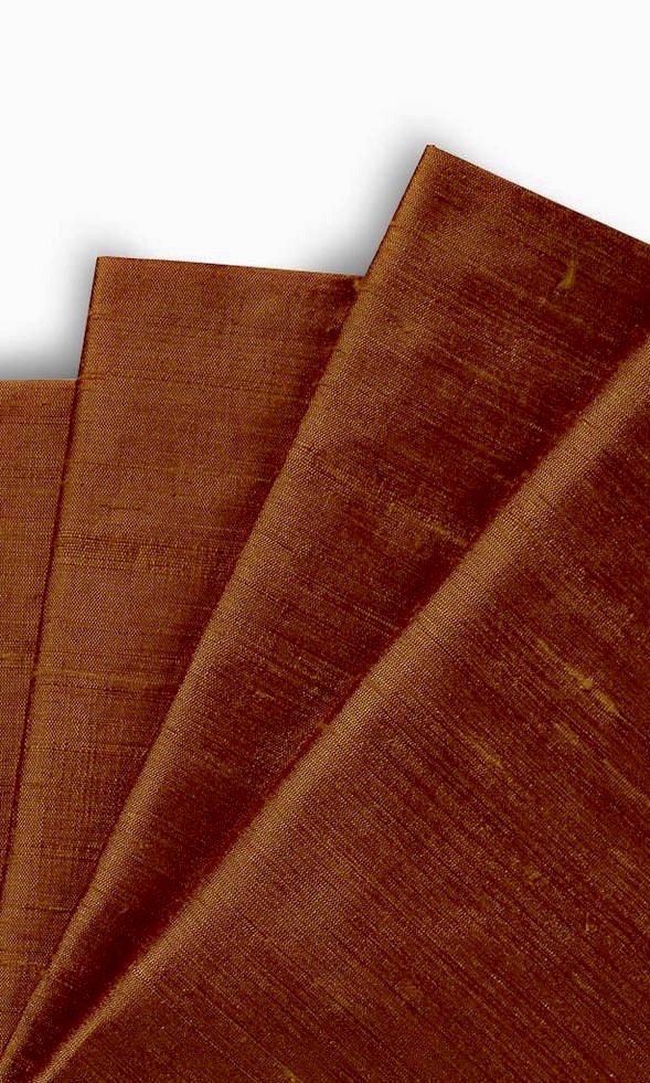 Pure Silk Fabric Blinds (Copper Orange) for Living, Bedroom, Kitchen, Bathroom