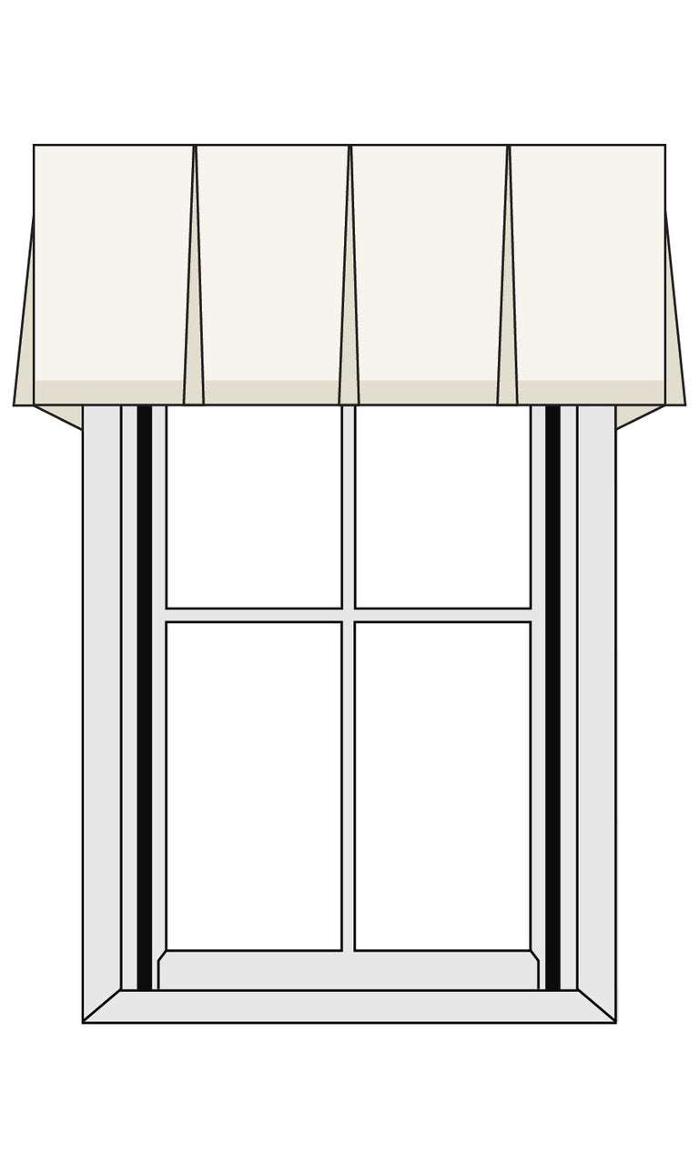 Made-to-measure board mounted box pleat valance