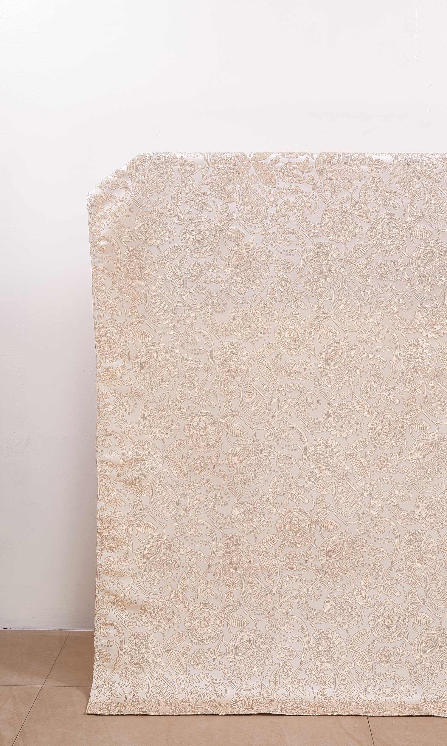 Floral Textured Window Treatments Fabric Sample (Cream)