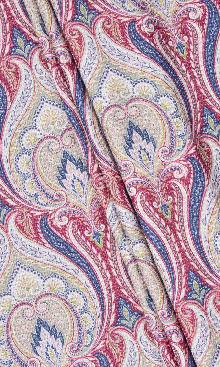 Floral Damask Made-to-Measure Roman Blinds (Red/ Blue)
