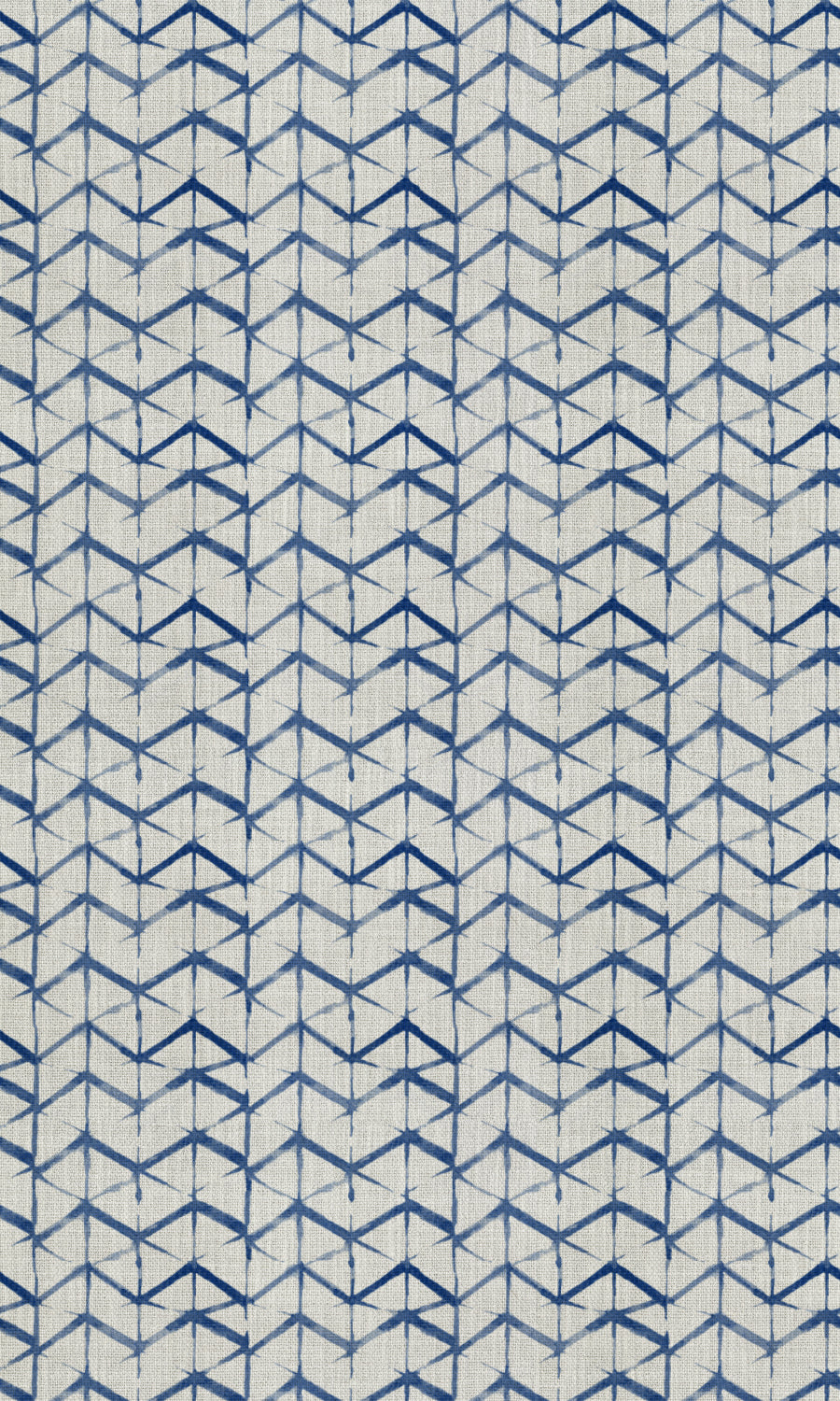 Geo Print Fabric Material By the Metre (Eggshell White/ Blue)