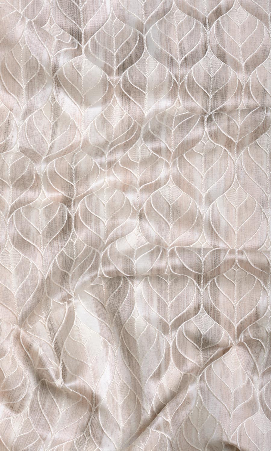 Petal Patterned Window Treatments Fabric By the Metre (Pale Grey/ Beige)