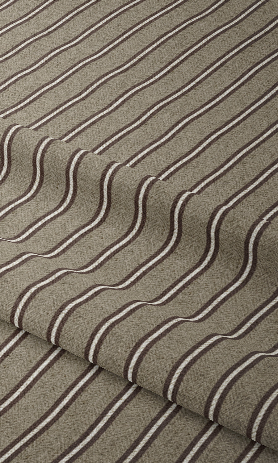 Striped Home Textile Fabric Material Sample (Beige & Brown)