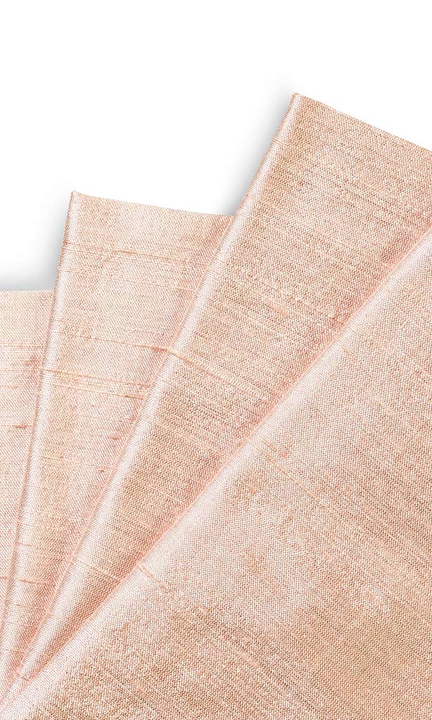 Dupioni Silk Window Treatments Fabric Sample (Peach/ Coral Pink)