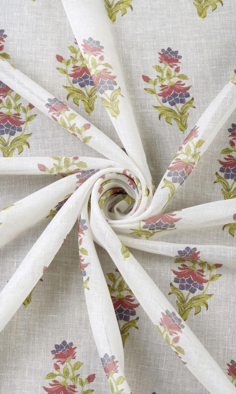 Sheer Floral Roman Blinds & Window Shades (Cream/ Pink)