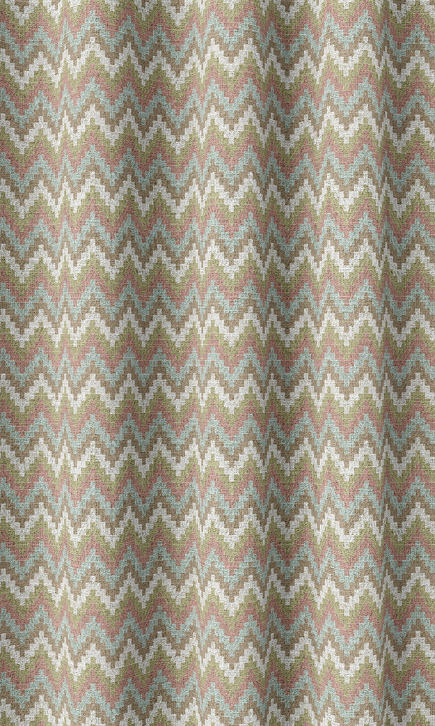 Chevron Patterned Flat, Plain, Fake, Faux, European Relaxed Roman Blinds (Pink/ Green/ Blue)