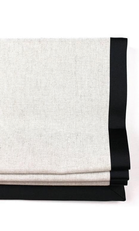 Velvet ribbon trim window shades