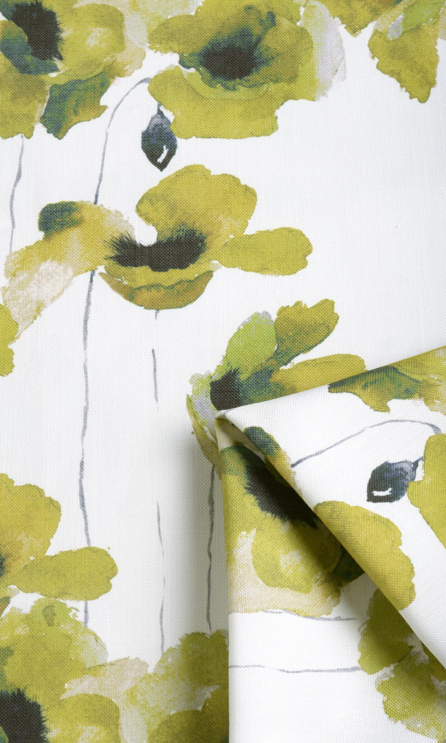 Water Lilies Floral Flat, Plain, Fake, Faux, European Relaxed Roman Blinds (Yellow/ Green)