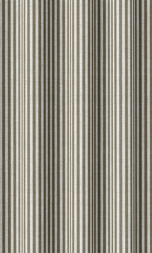 Striped Home Décor Fabric By the Metre (Tan Brown/ White)