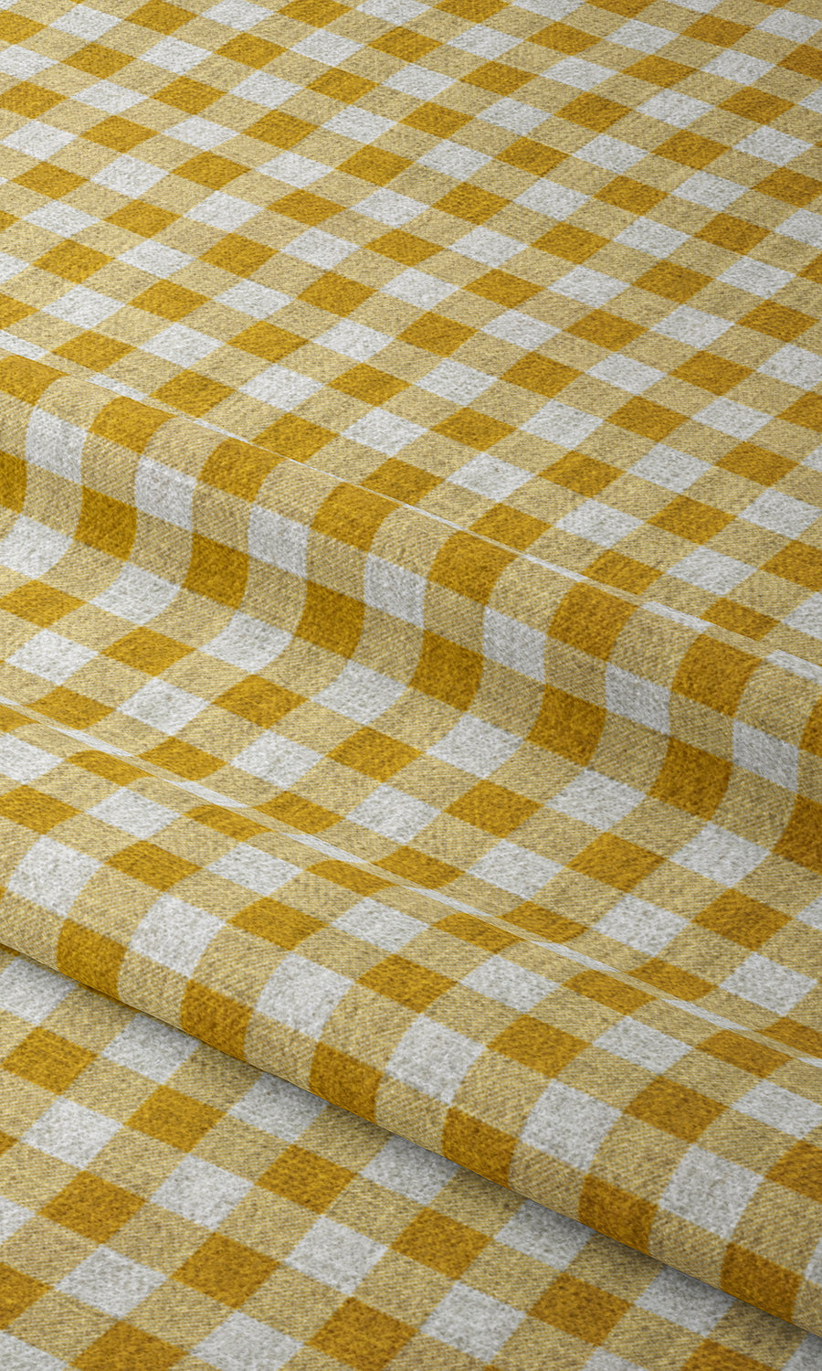 Checked Window Treatments Fabric By the Metre (Deep Yellow/ White)