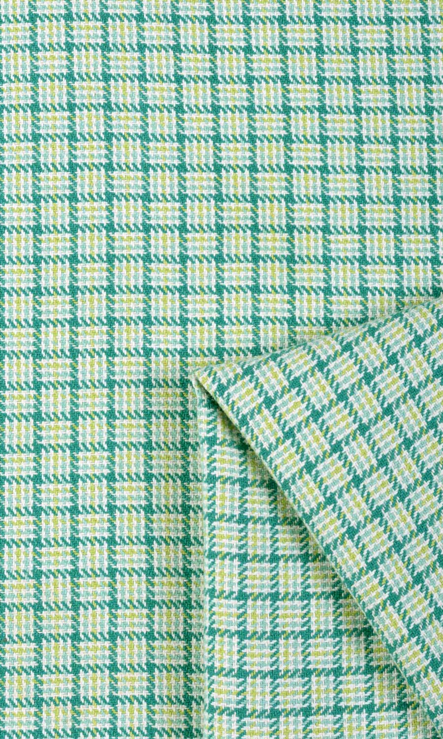 Basketweave Cotton Free Fabric Material Sample (Green/ Blue)
