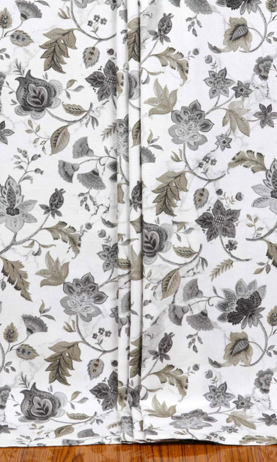 Floral Cotton Roman Blinds (White/ Grey/ Beige) for Living, Bedroom, Kitchen, Bathroom