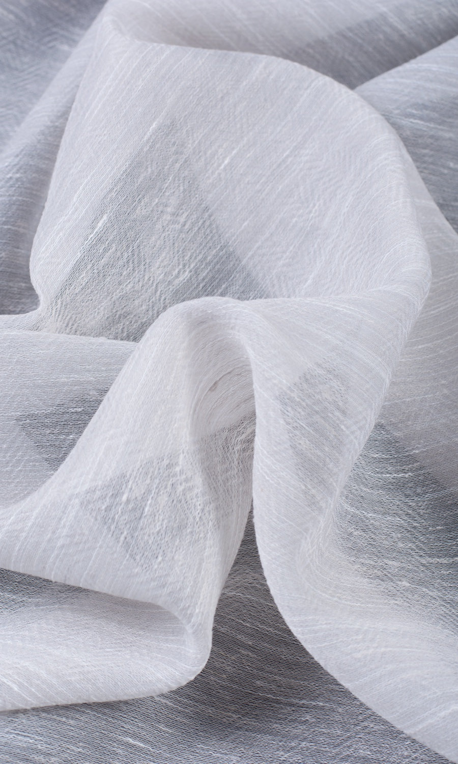 Textured Sheer Fabric By the Metre for Roman Blinds & Shades (Fog Gray/ White)
