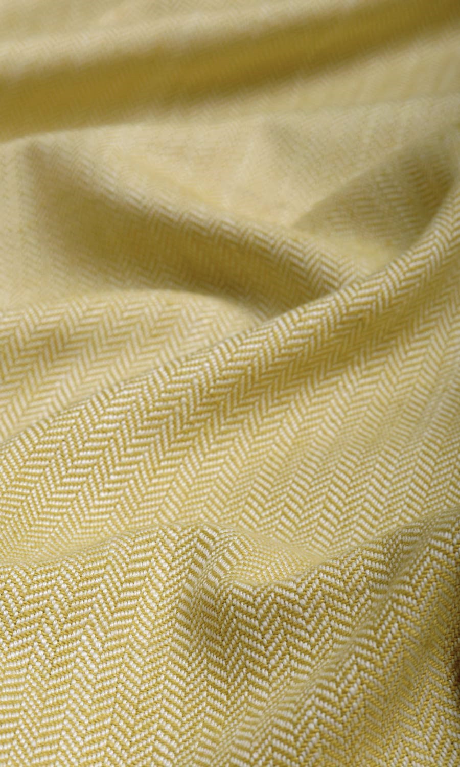 Herringbone Textured Window Treatments Fabric Sample (Yellow)