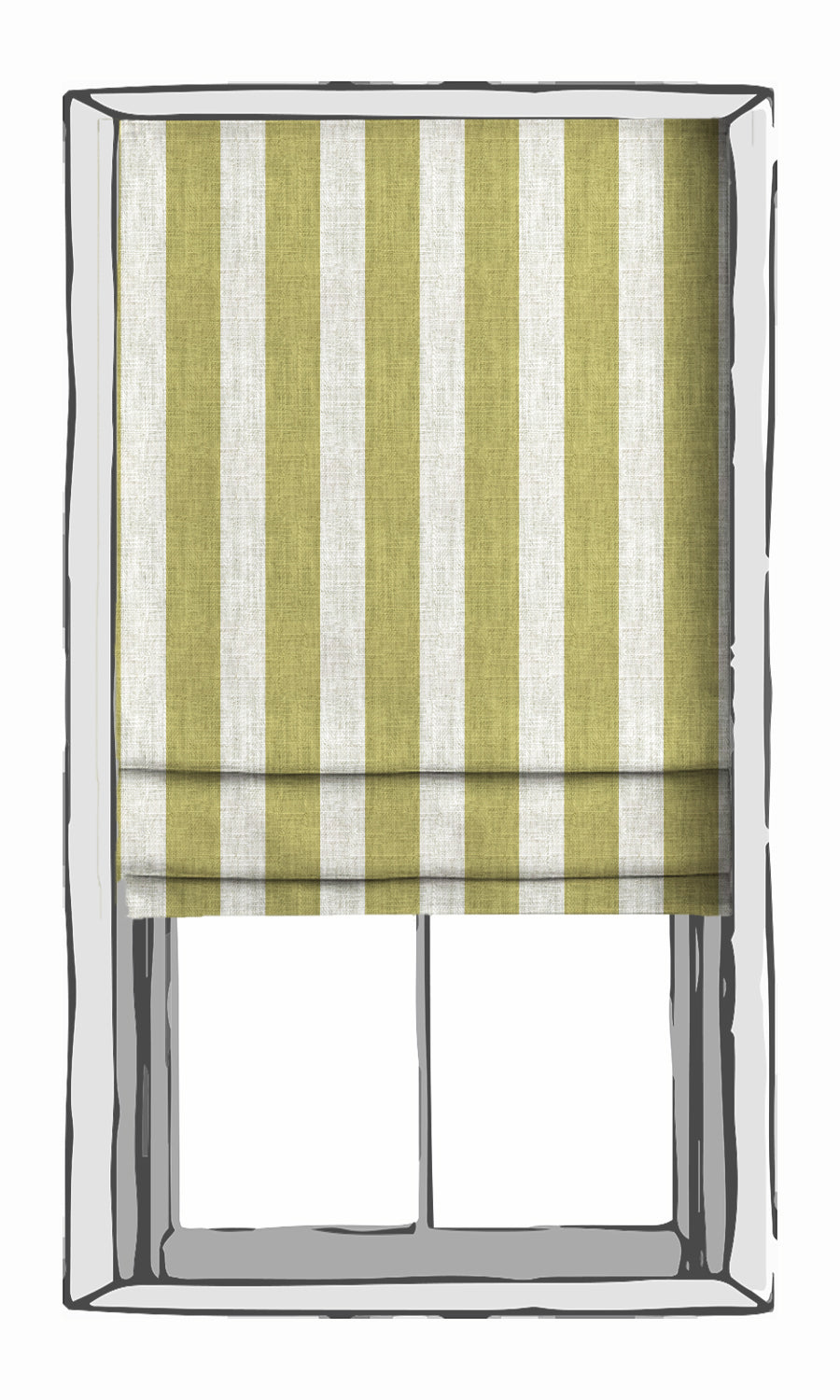 Geometric Print Window Treatments Fabric By the Metre (Green/ White)