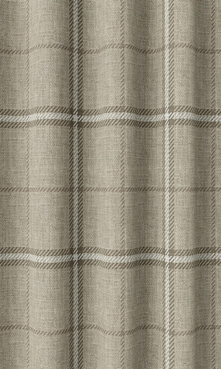 Checkered Home Décor Fabric By the Metre (Grey-Beige/ Brown)