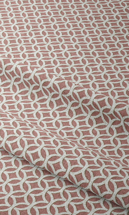 Geometric Print Home Décor Fabric By the Metre (Pink/ White)