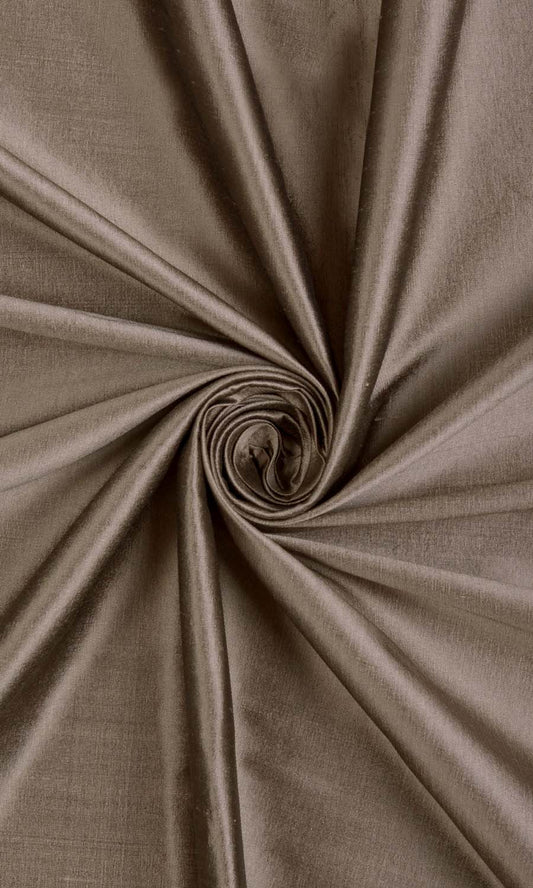 Shantung Silk Home Décor Fabric By the Metre (Mocha Brown)